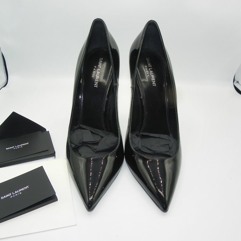 YVES ST. LAURANT BLACK /SILVER HEELS SZ 11.5 /42 - Picture 1 of 9